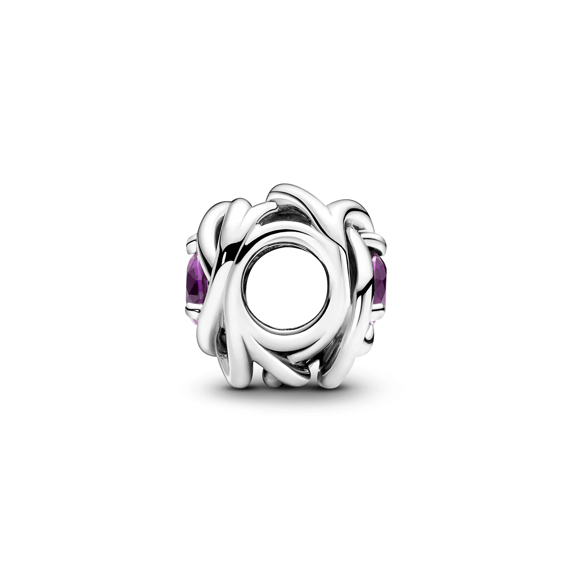 Sterling Silver Charm With Sweet Grape Purple Crystal - Image 5
