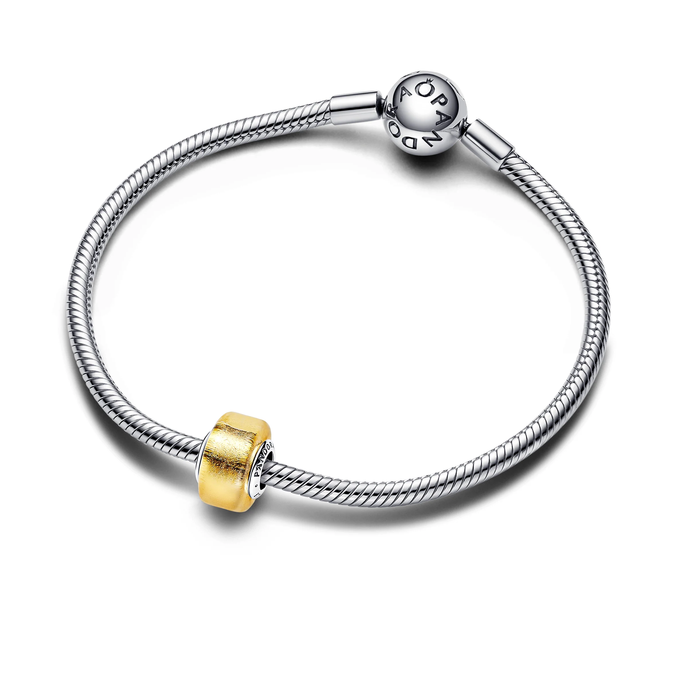 Sterling Silver Charm With Transparent Murano Glass And 24K Gold Foil - Image 4
