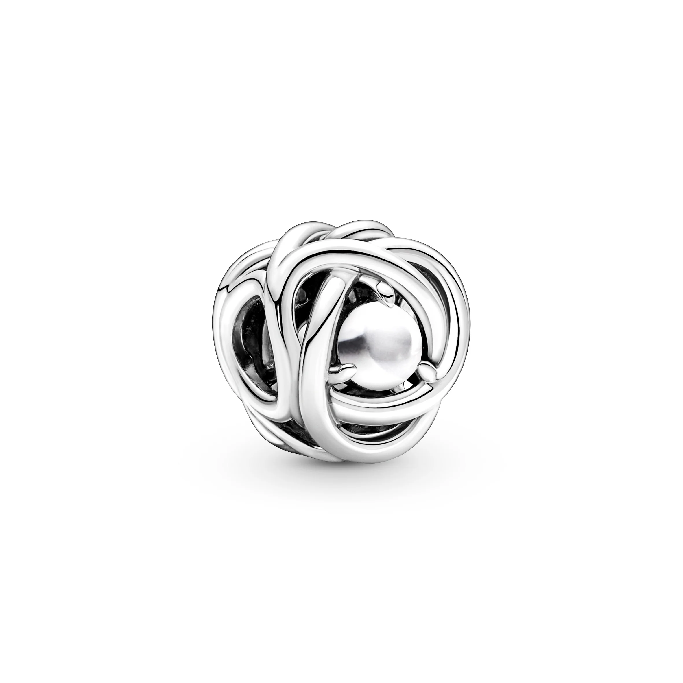 Sterling Silver Charm With White Bioresin Man-Made Mother Of Pearl - Image 2