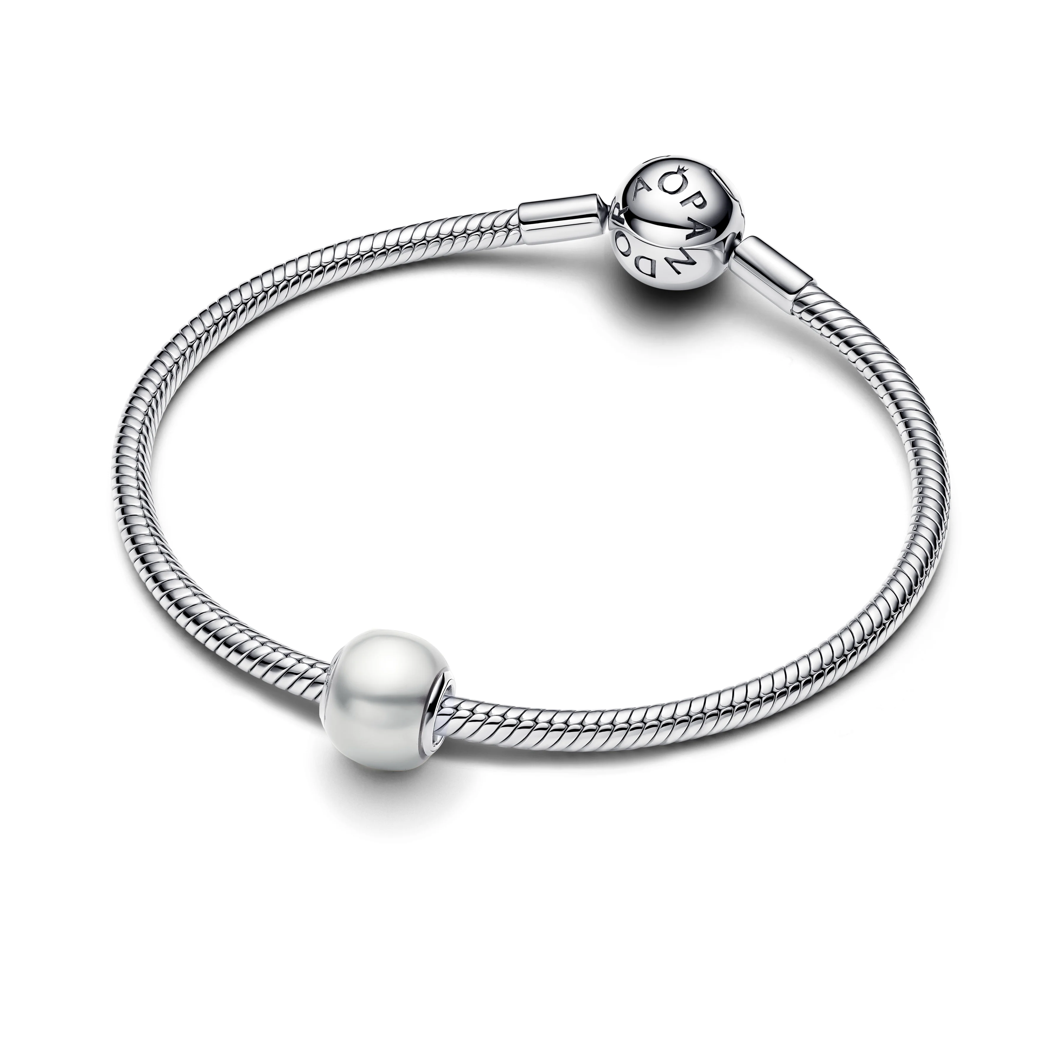 Sterling Silver Charm With White Lacquered Artificial Pearl - Image 4