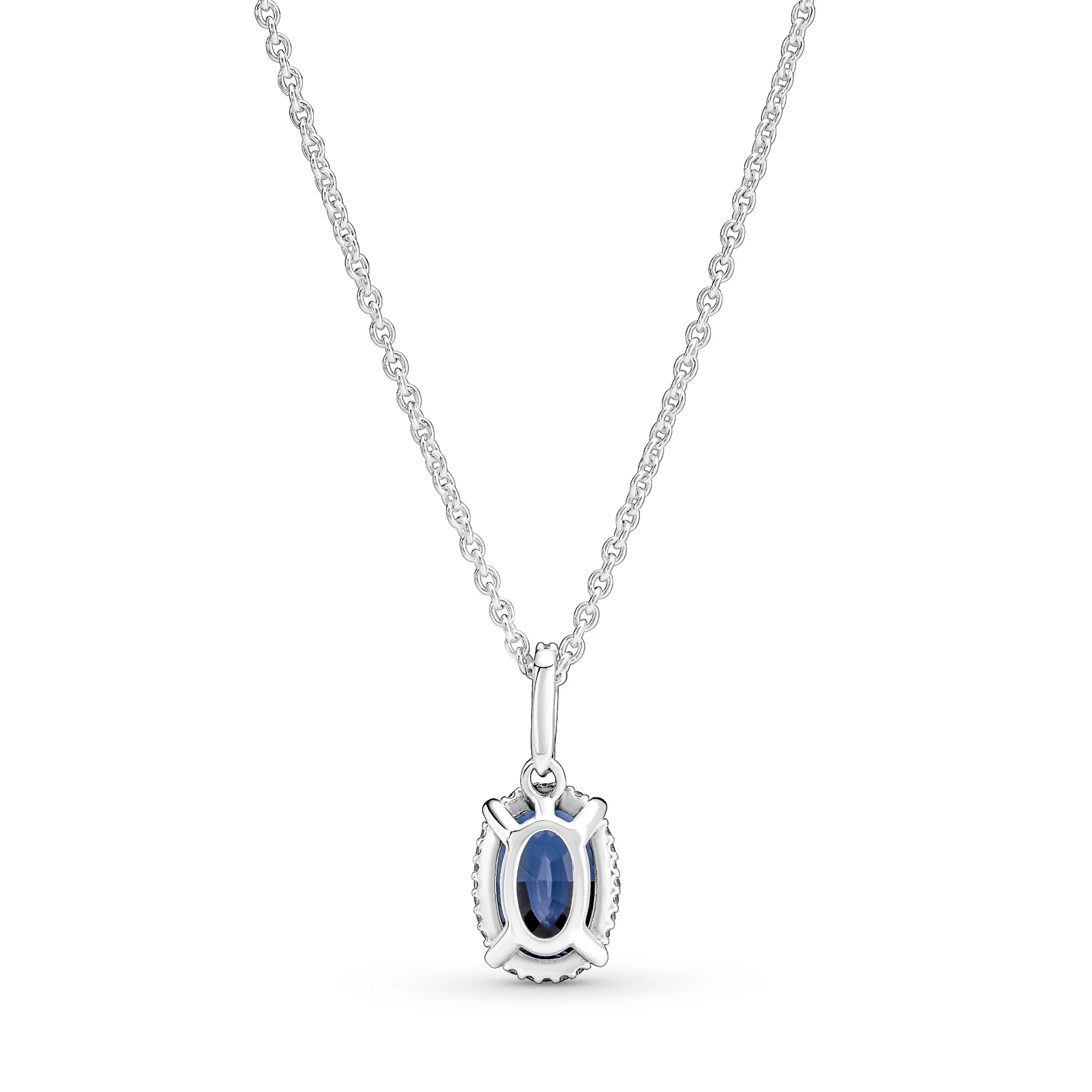 Sterling Silver Collier With Princess Blue Crystal And Clear Cubic Zirconia - Image 5