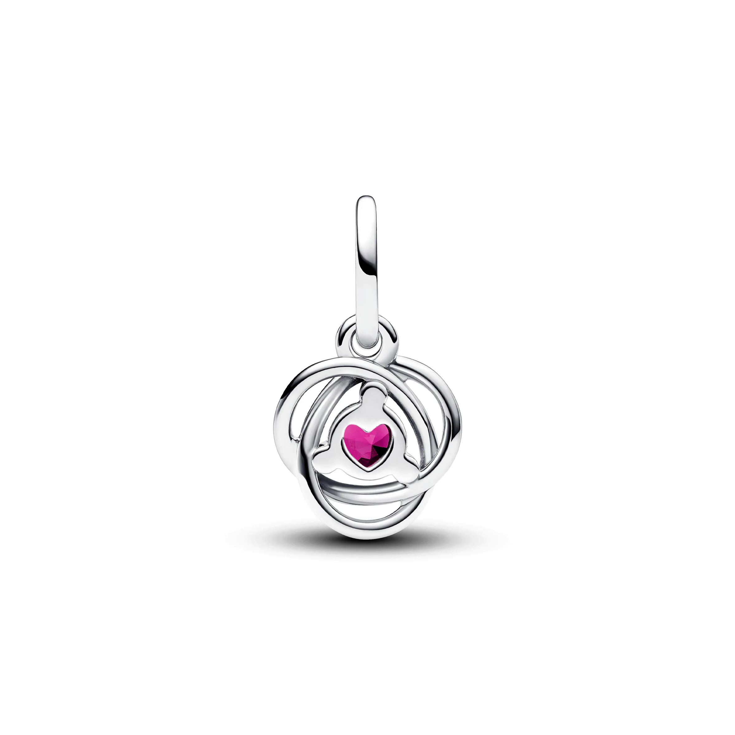 Sterling Silver Dangle With Phlox Pink Crystal And Clear Cubic Zirconia - Image 3
