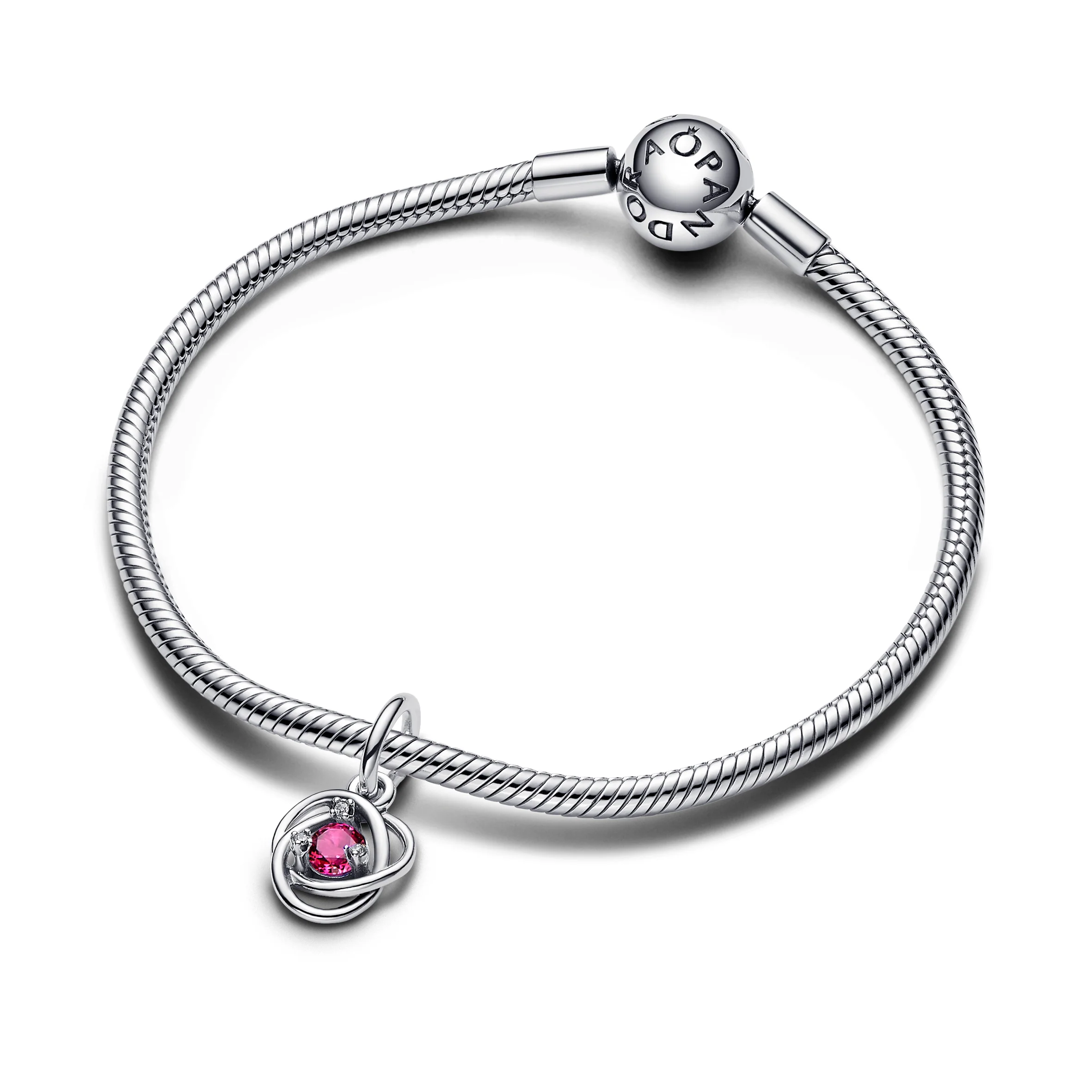 Sterling Silver Dangle With Phlox Pink Crystal And Clear Cubic Zirconia - Image 4