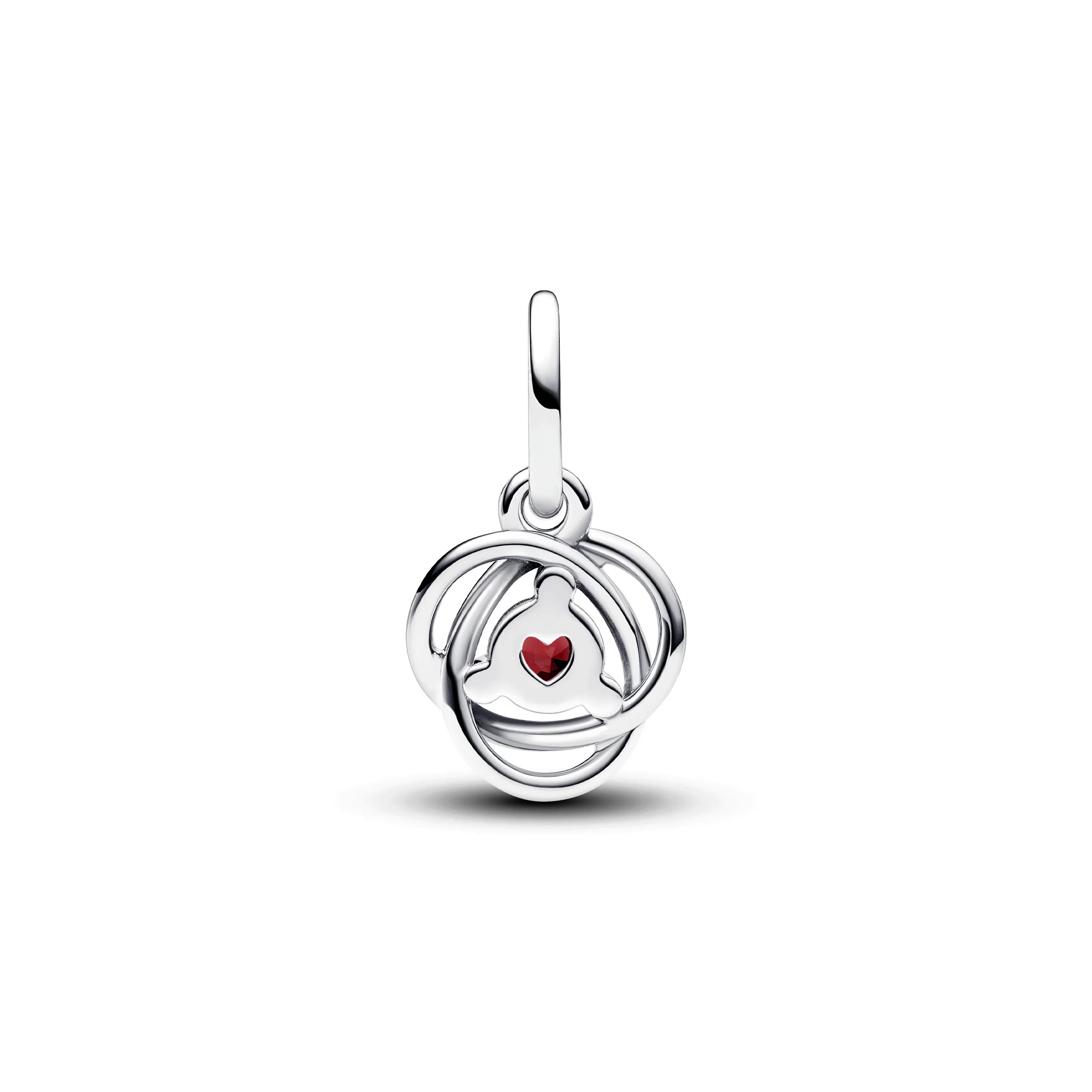 Sterling Silver Dangle With Salsa Red Crystal And Clear Cubic Zirconia - Image 3