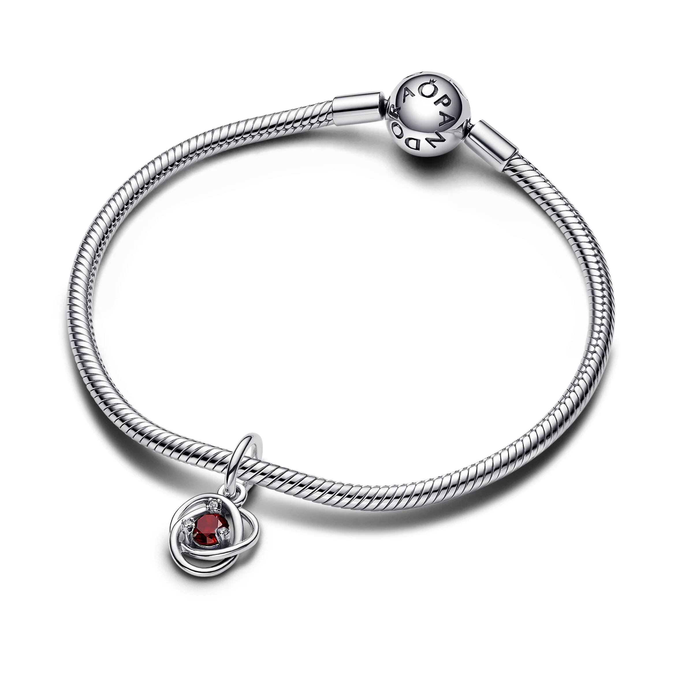 Sterling Silver Dangle With Salsa Red Crystal And Clear Cubic Zirconia - Image 4