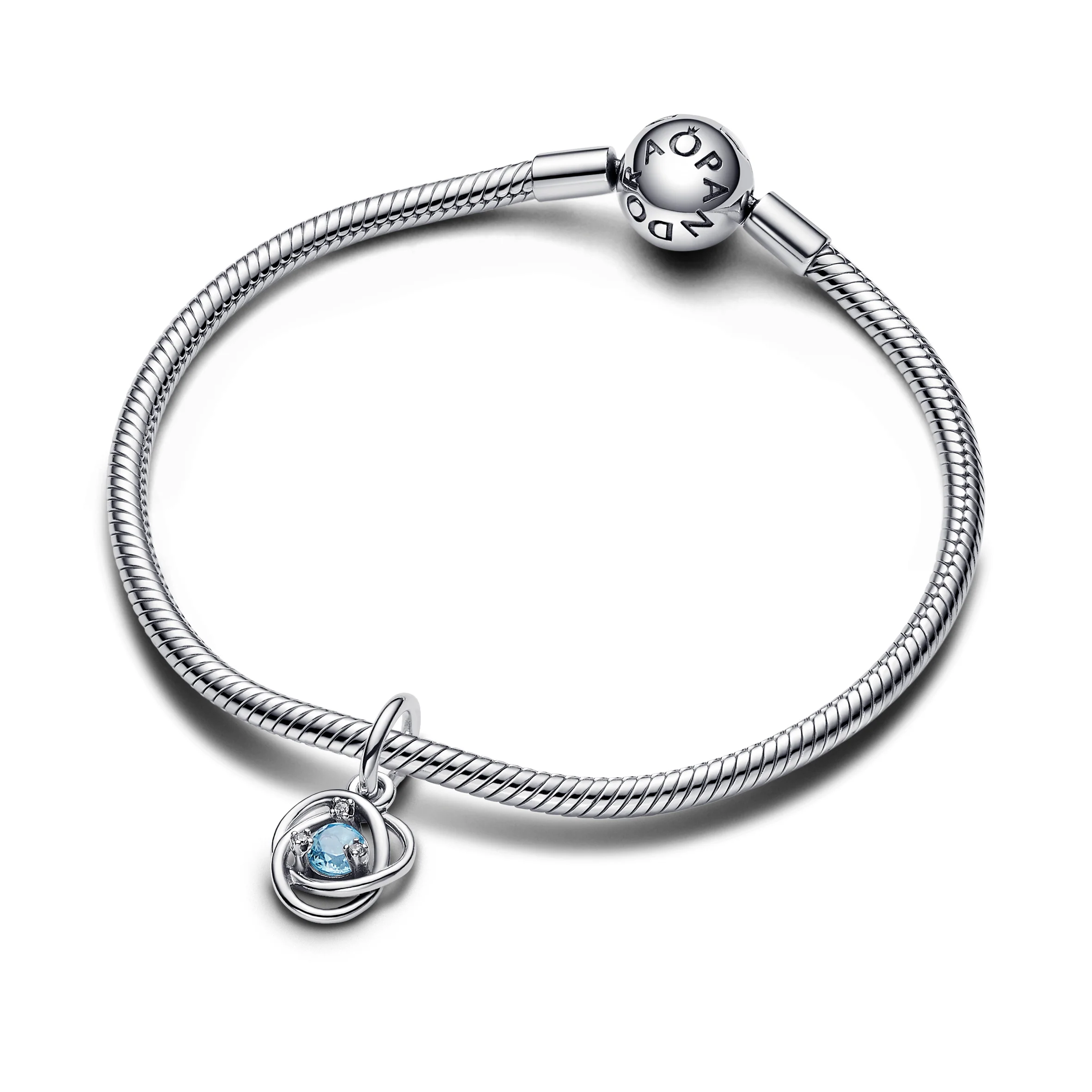Sterling Silver Dangle With Sea Aqua Blue Crystal And Clear Cubic Zirconia - Image 3