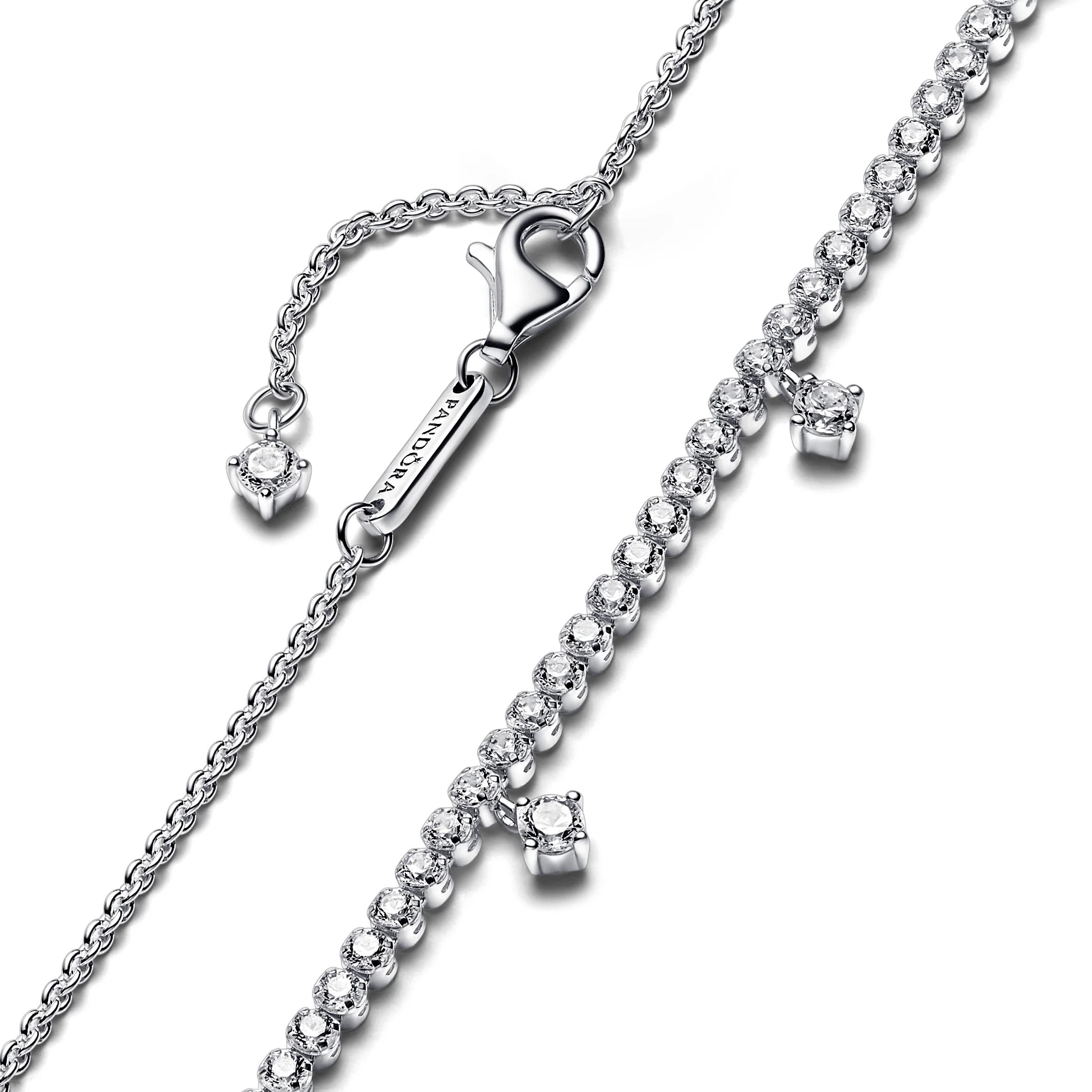 Sterling Silver Necklace With Clear Cubic Zirconia - Image 4