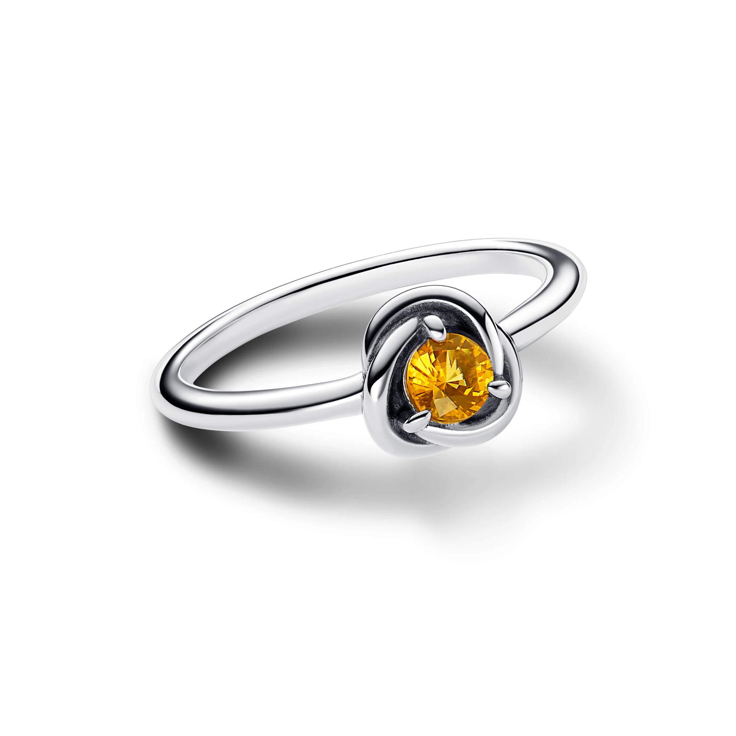 Sterling Silver Ring With Honey Coloured Crystal - Image 3