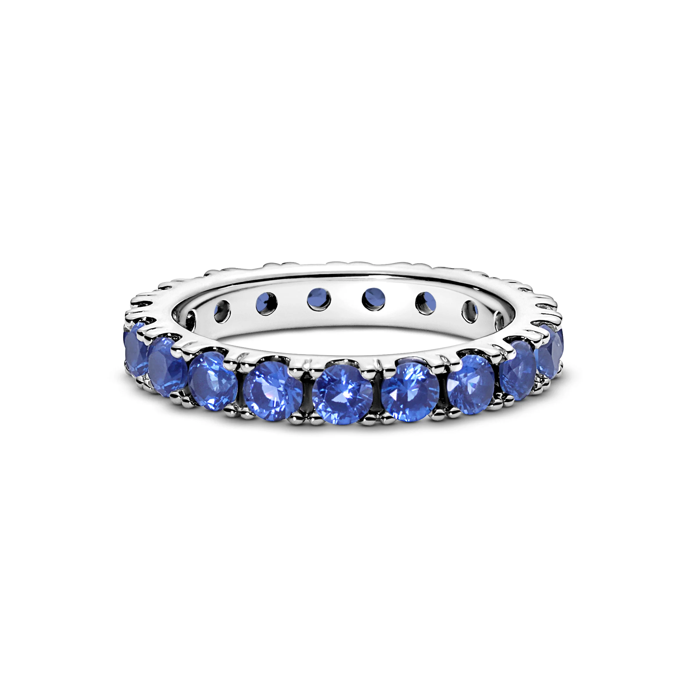 Sterling Silver Ring With Princess Blue Crystal - Image 3