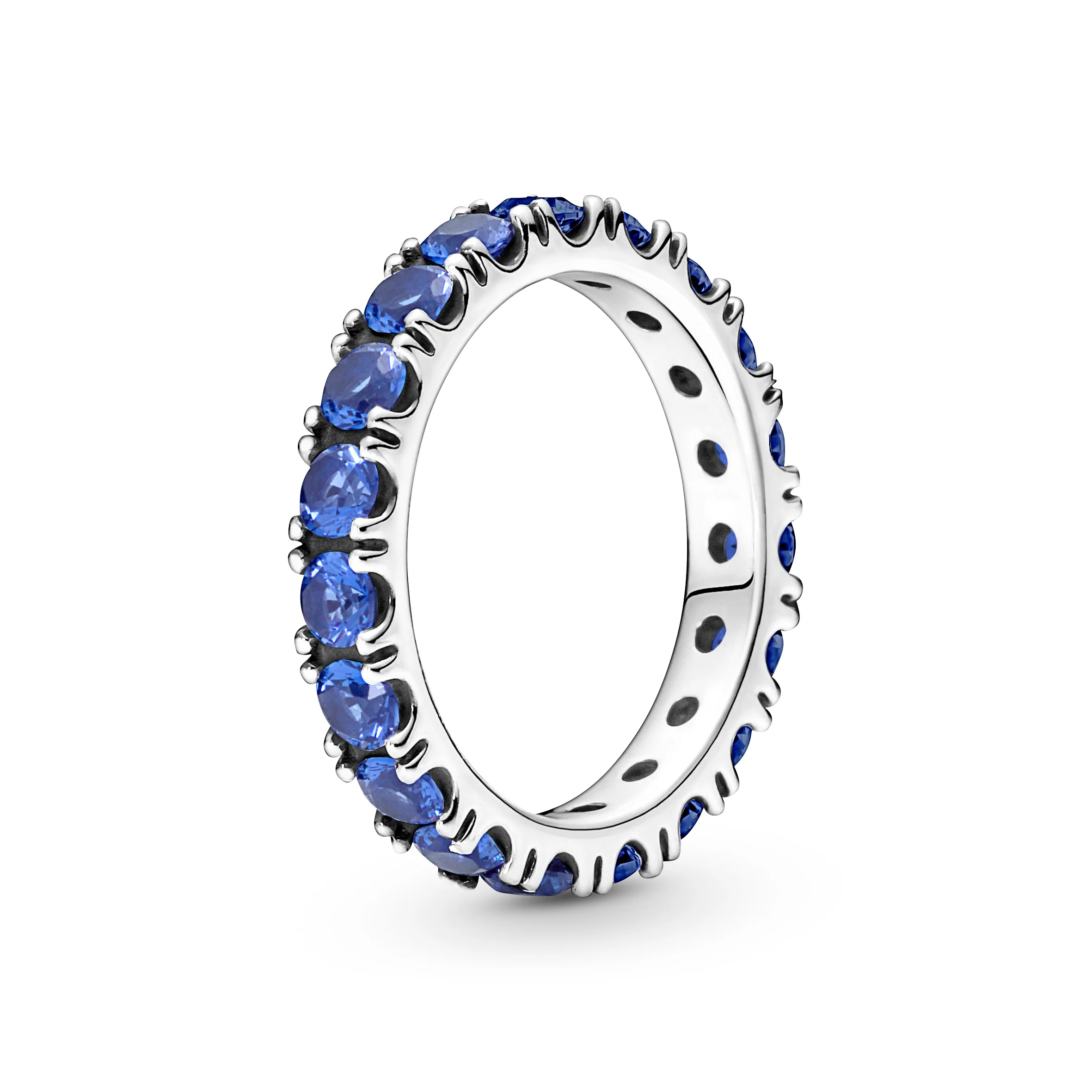 Sterling Silver Ring With Princess Blue Crystal - Image 4
