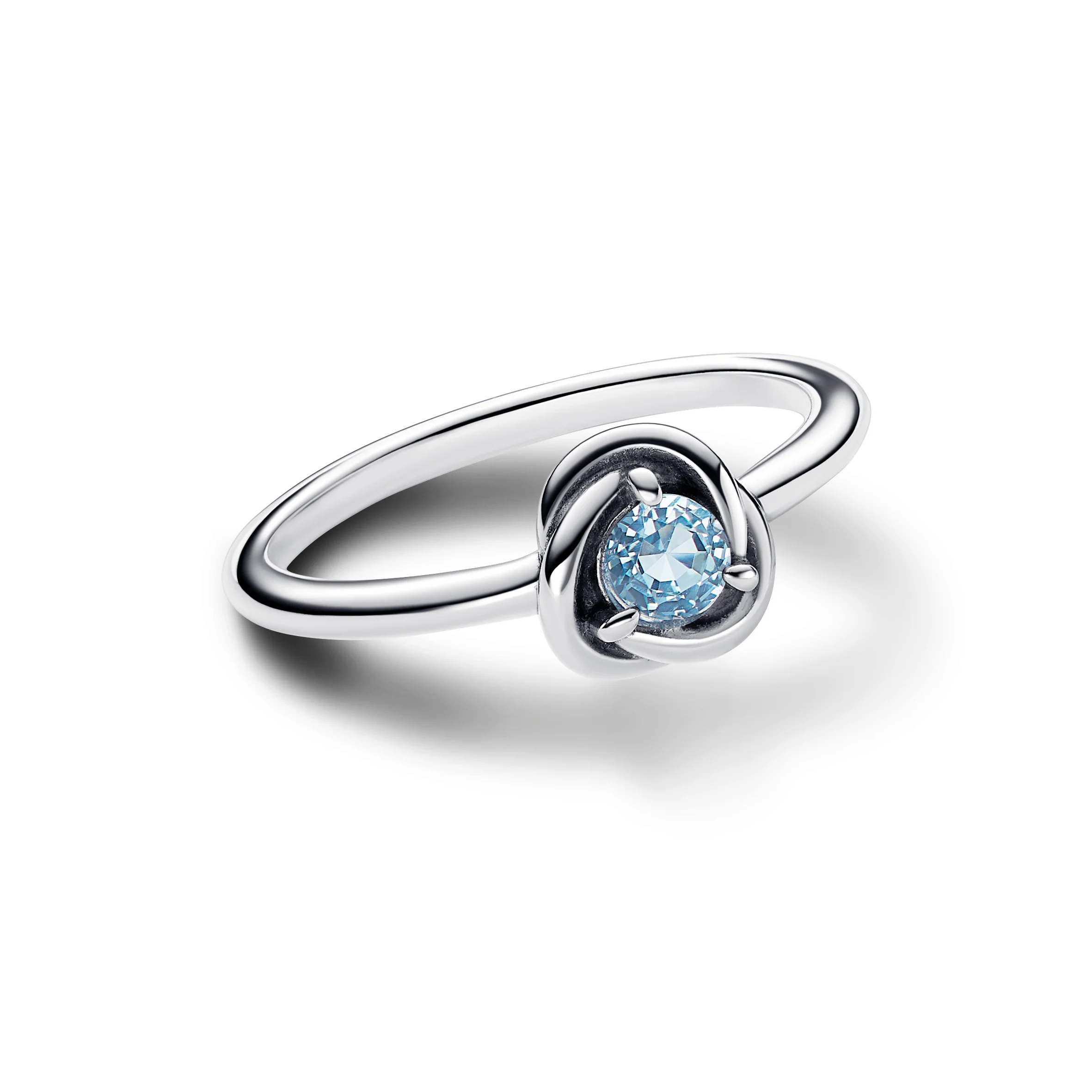 Sterling Silver Ring With Sea Aqua Blue Crystal - Image 3