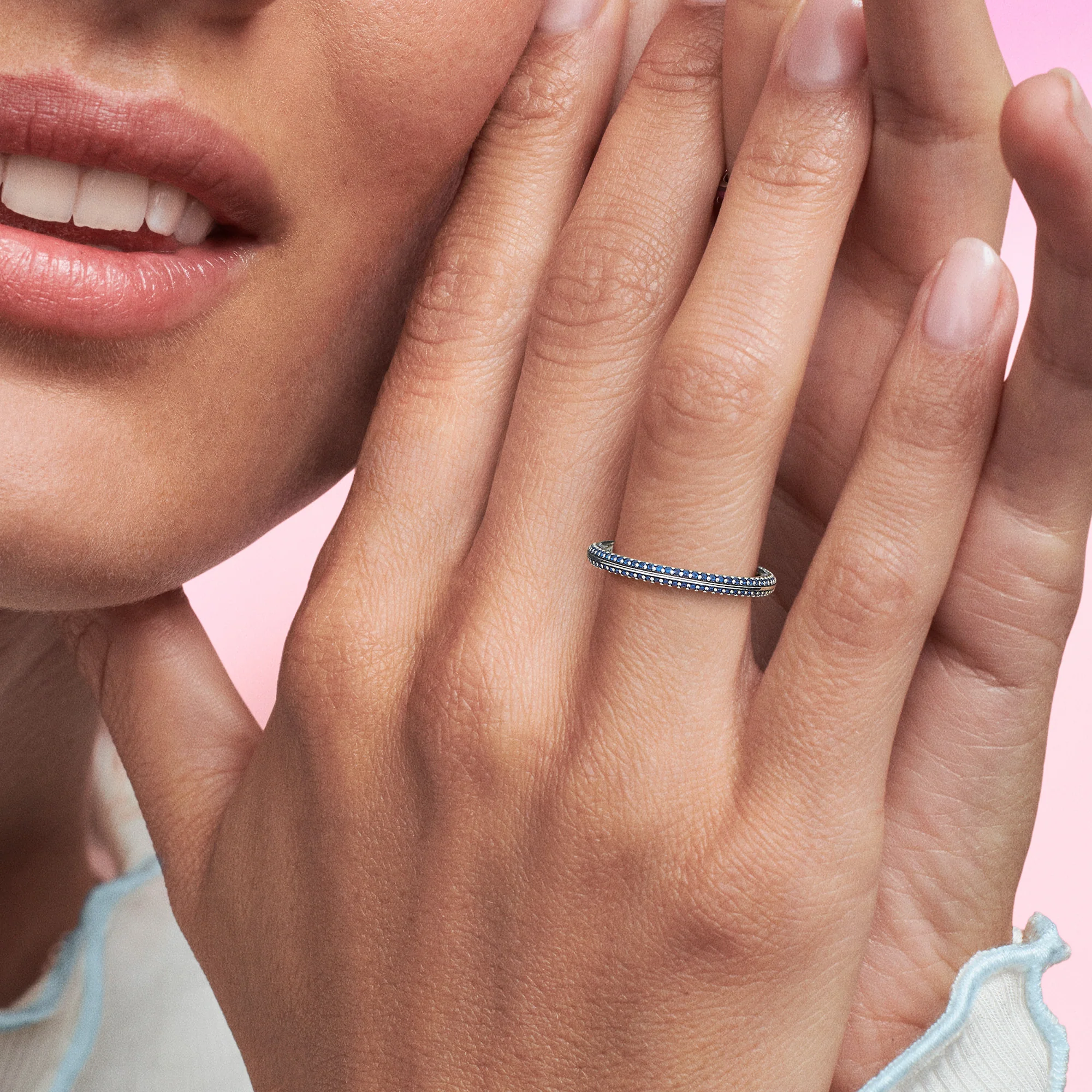Sterling Silver Ring With True Blue Crystal - Image 2