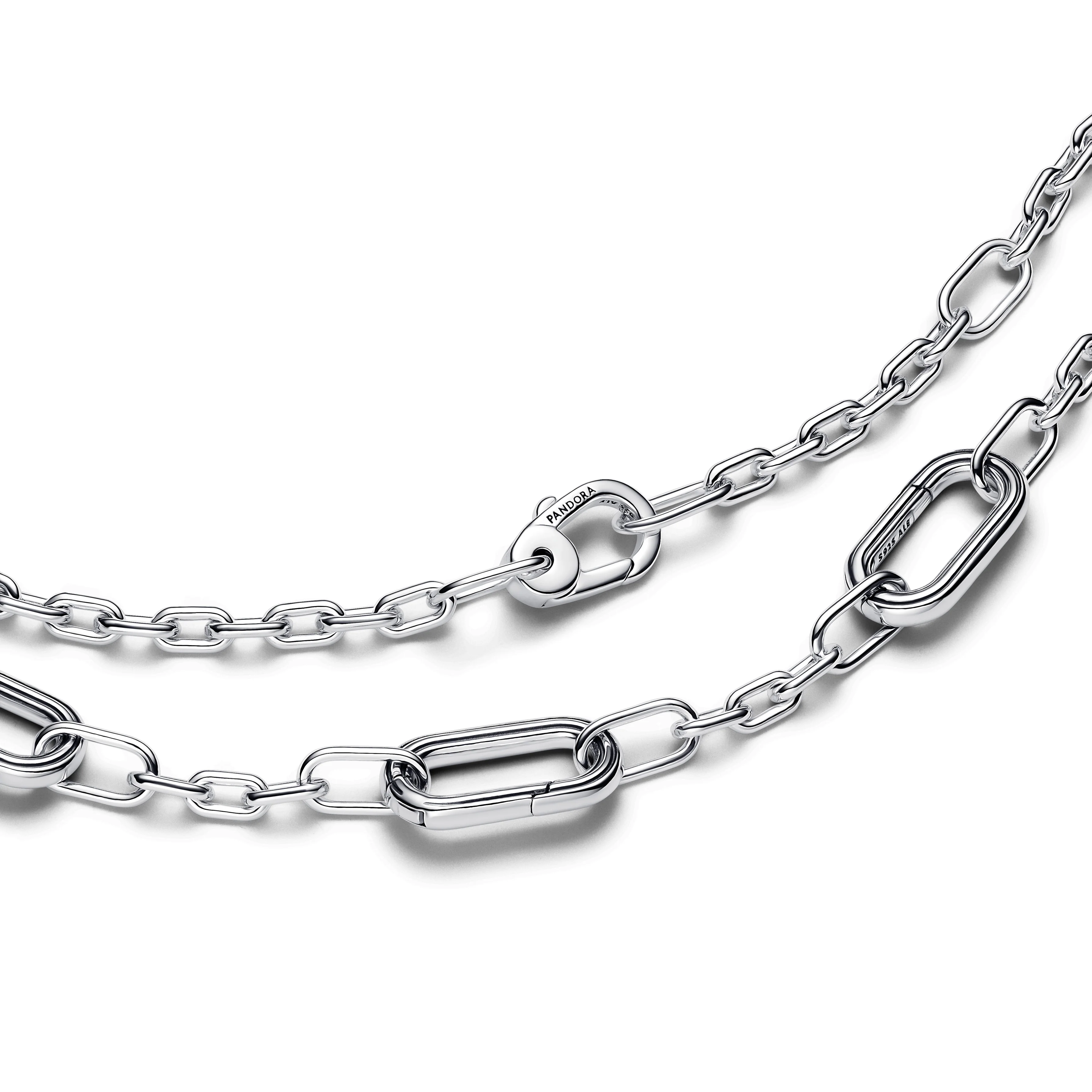 Sterling Silver Small-Link Necklace With Five Openable Links - Image 4