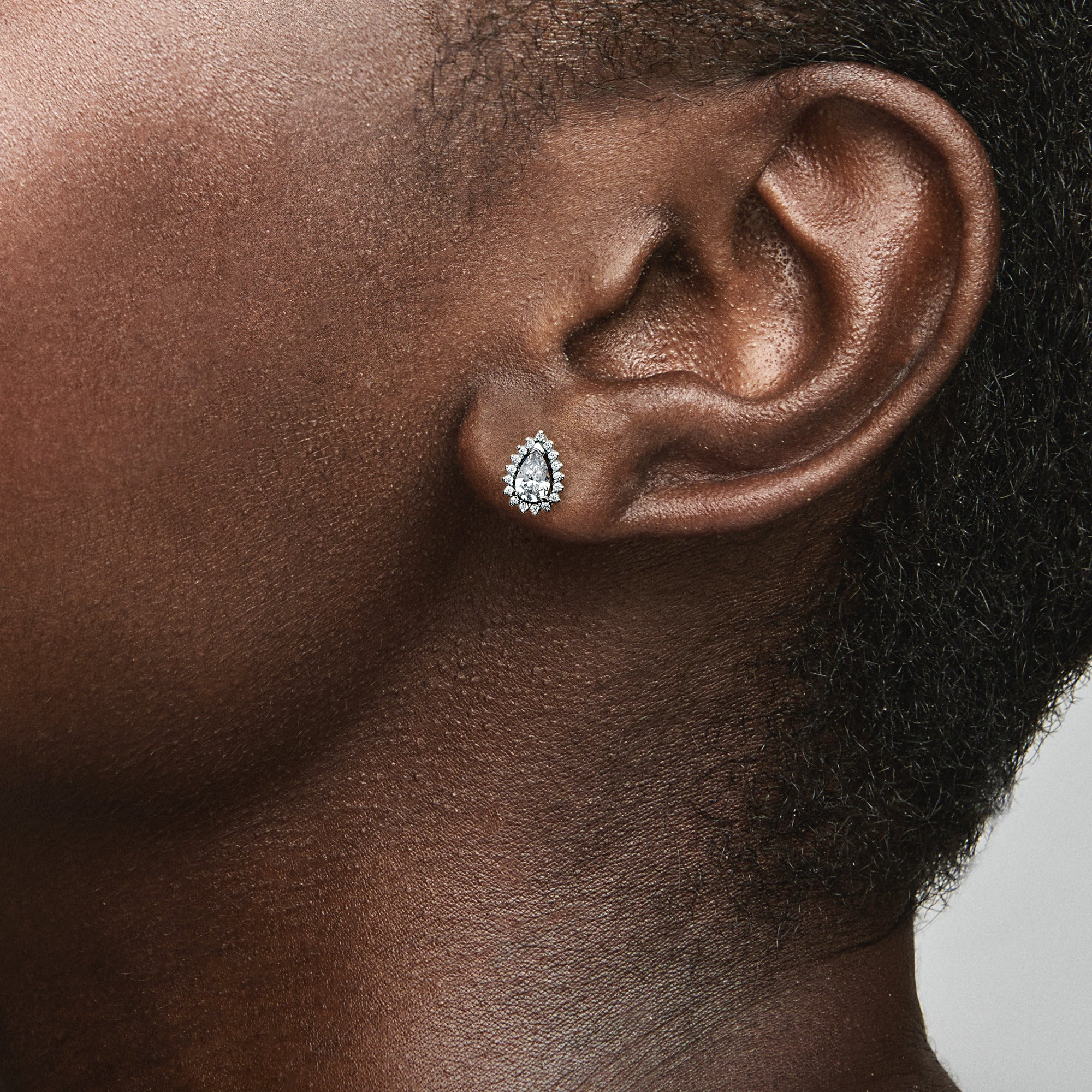 Sterling Silver Stud Earrings With Clear Cubic Zirconia - Image 3