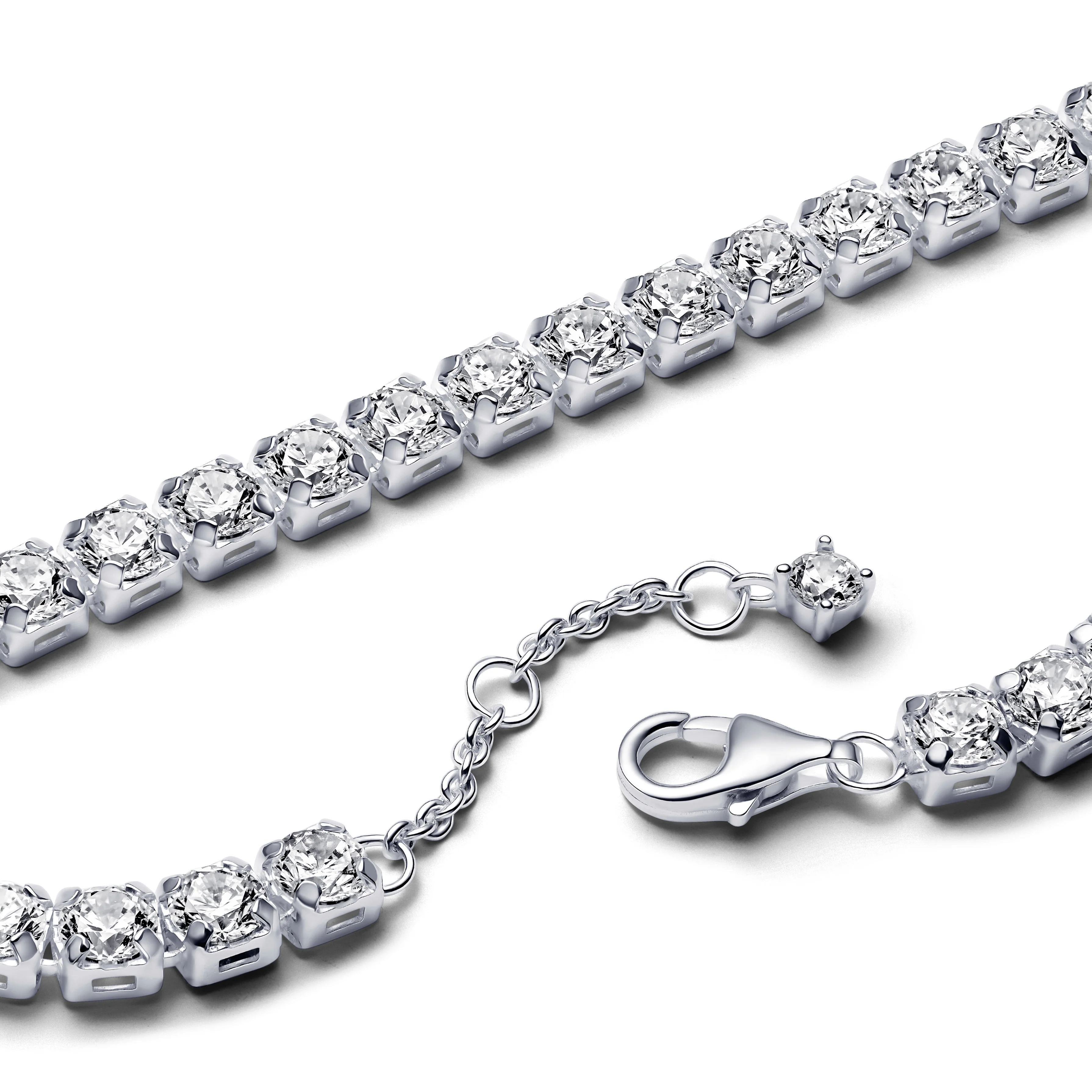 Sterling Silver Tennis Bracelet With Clear Cubic Zirconia - Image 4
