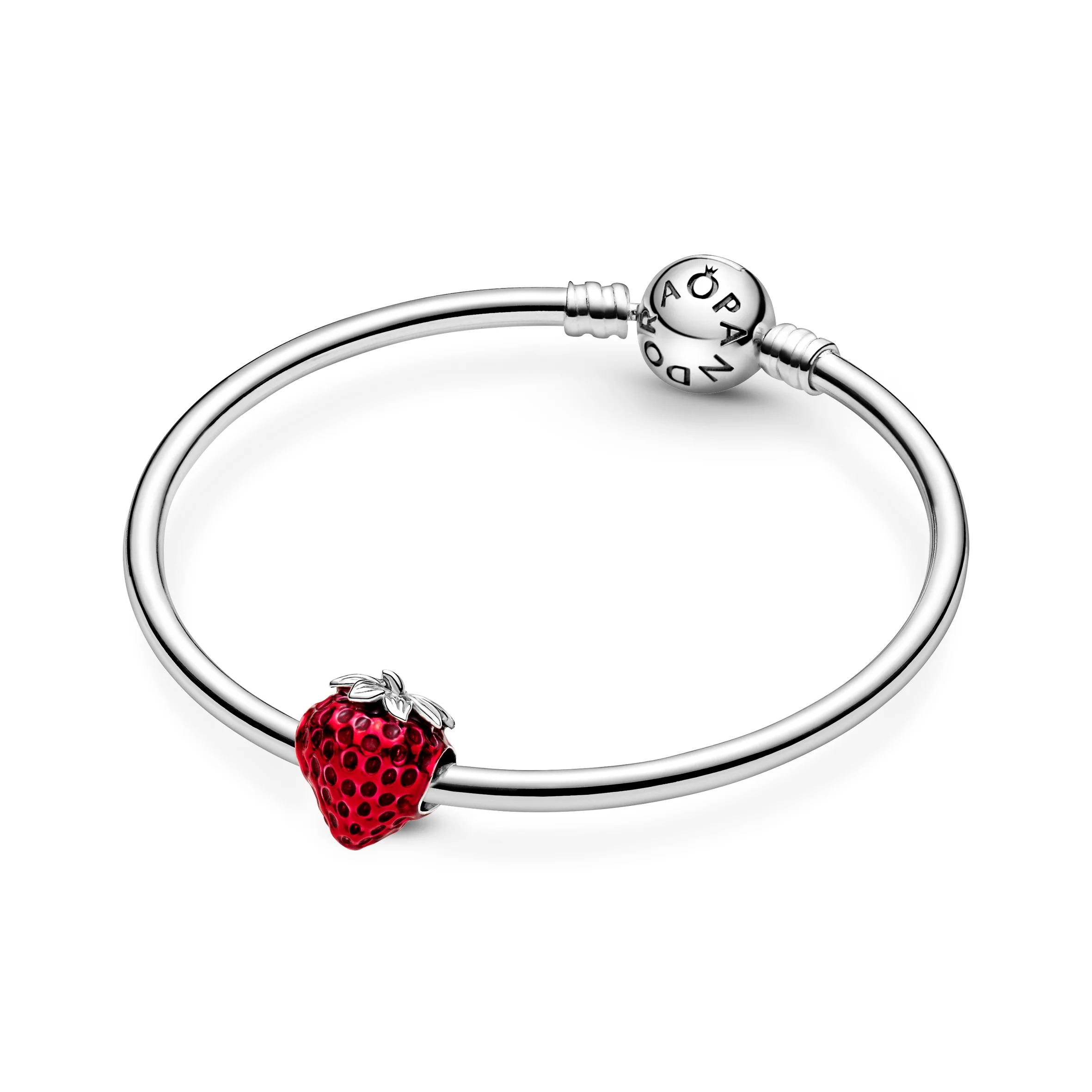 Strawberry Sterling Silver Charm With Transparent Red Enamel - Image 4