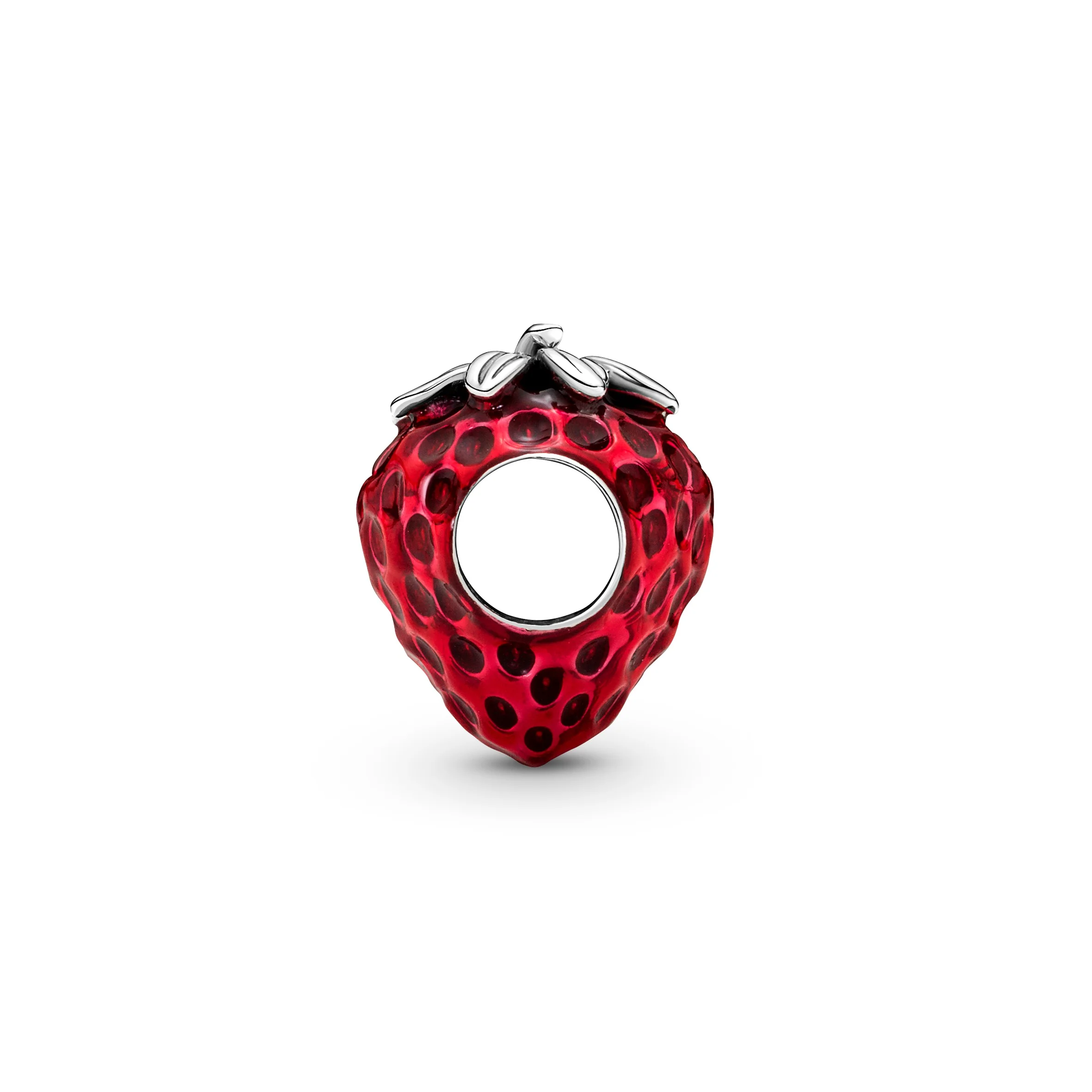 Strawberry Sterling Silver Charm With Transparent Red Enamel - Image 6