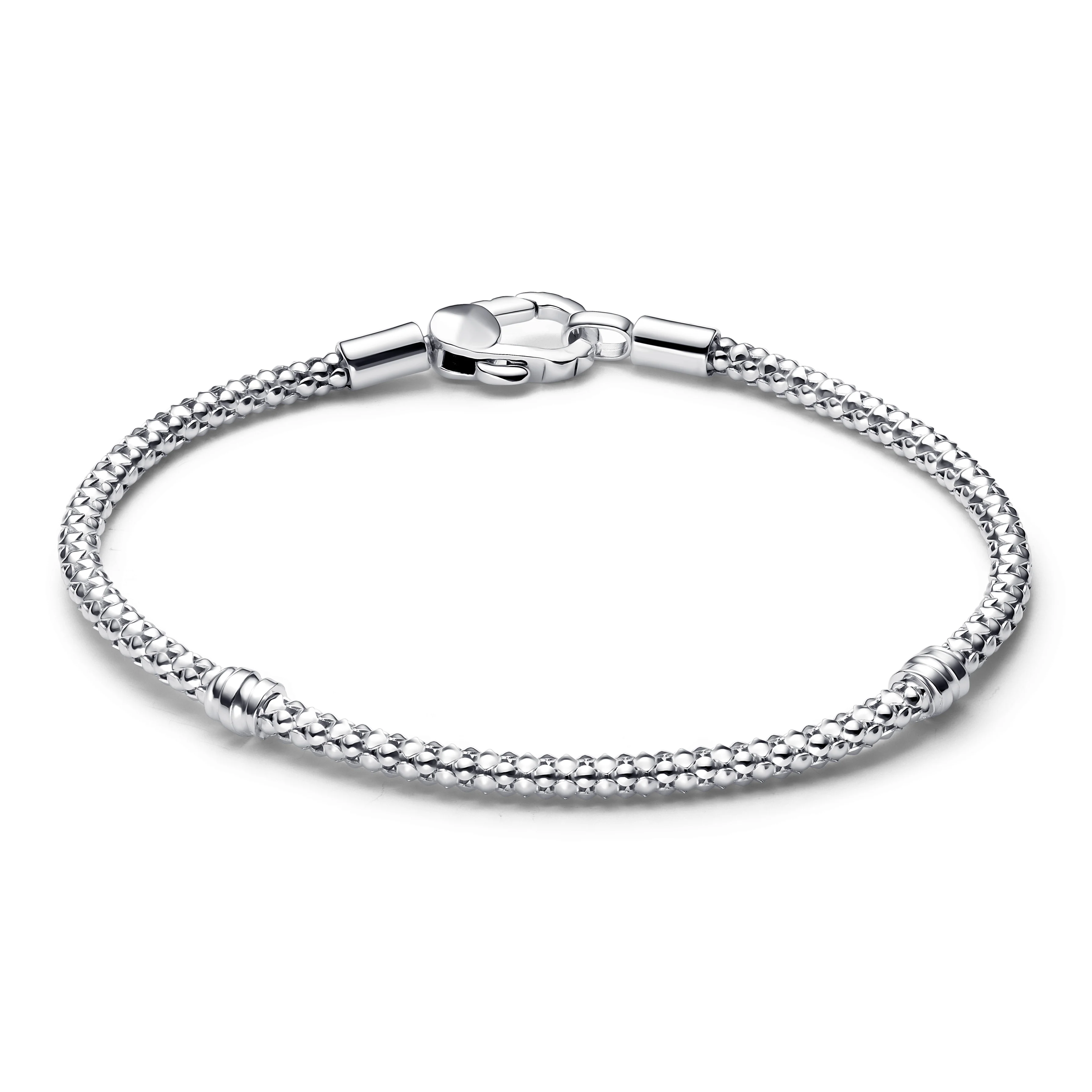 Studded Chain Sterling Silver Bracelet