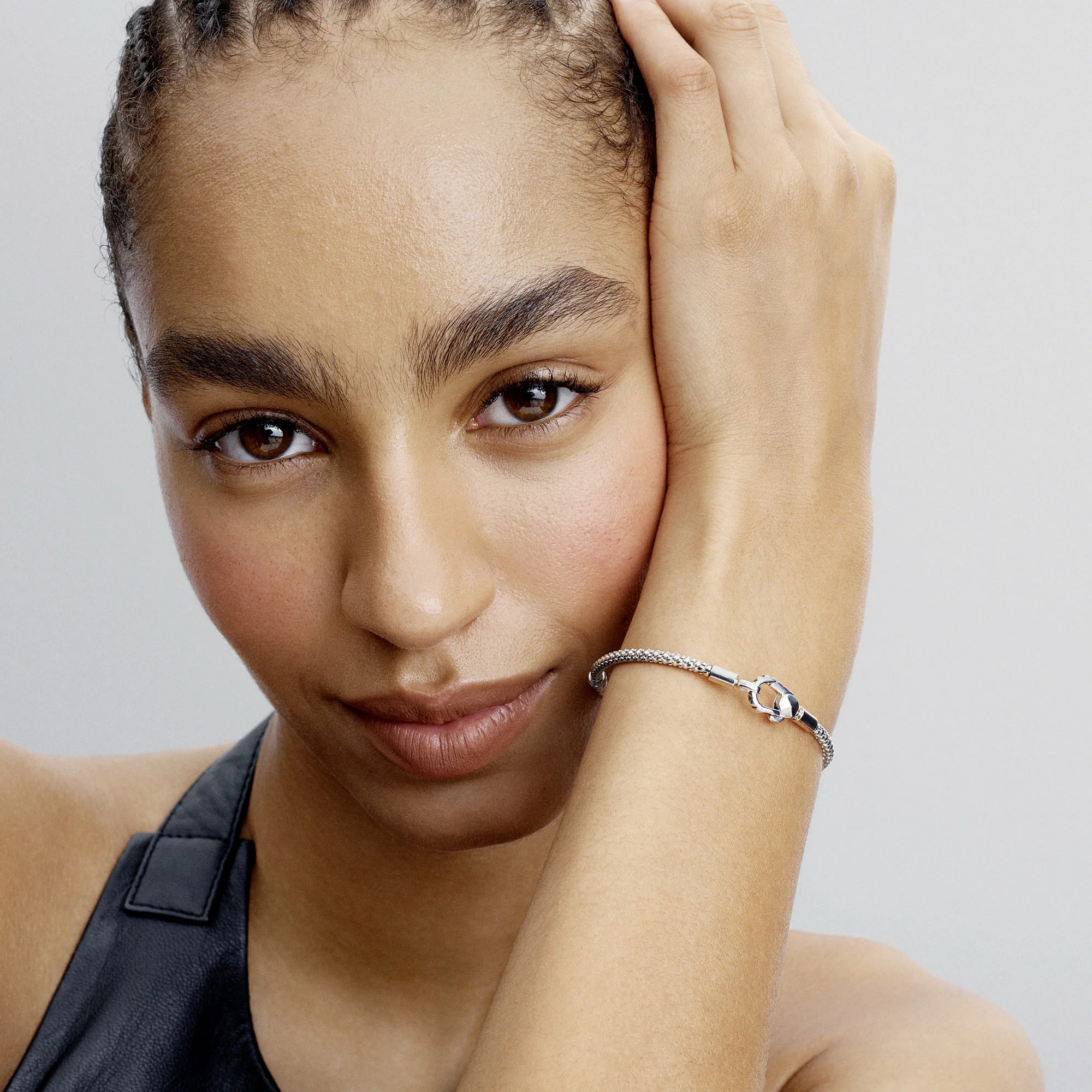 Studded Chain Sterling Silver Bracelet - Image 3