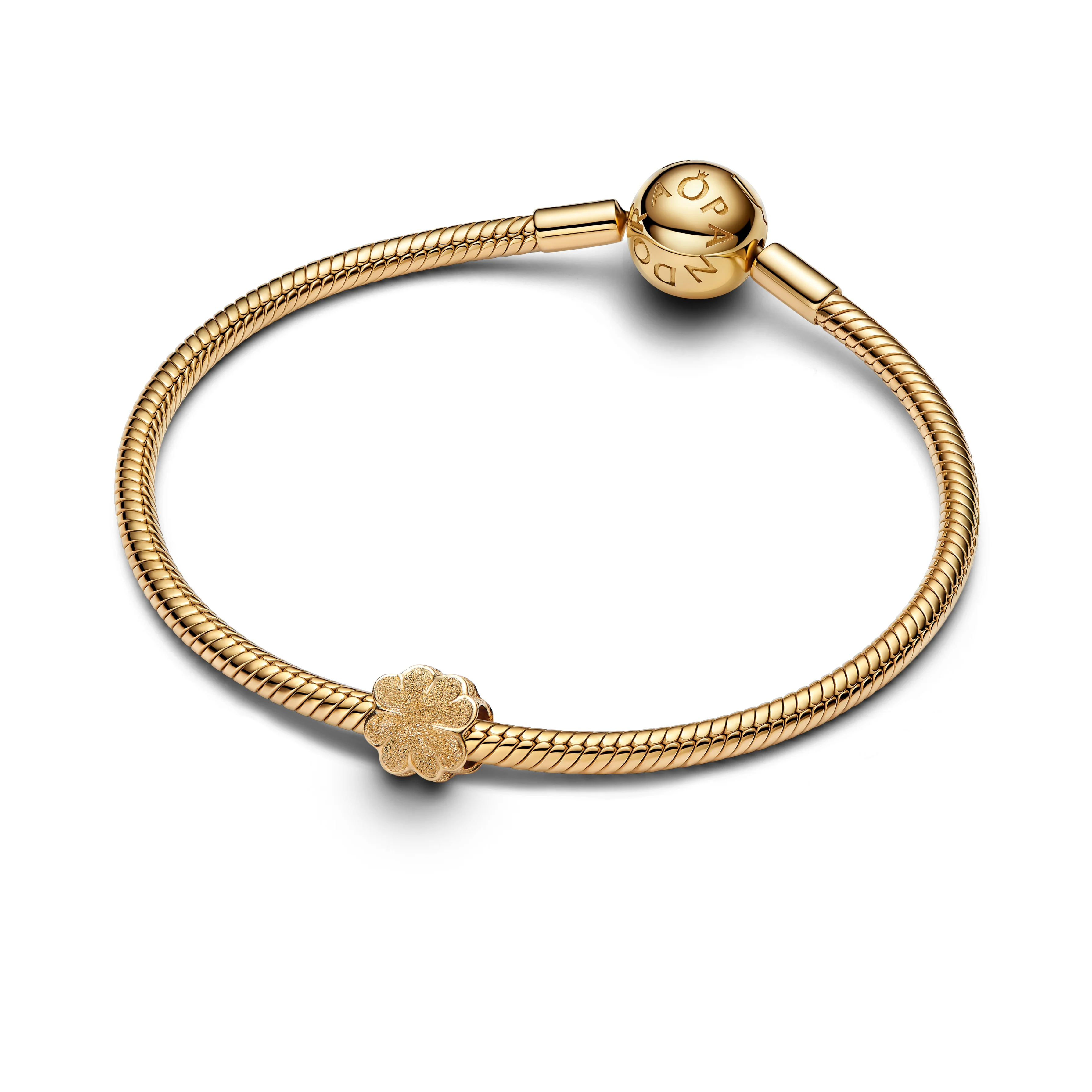 Textured Clover 14K Gold-Plated Mini Charm - Image 4