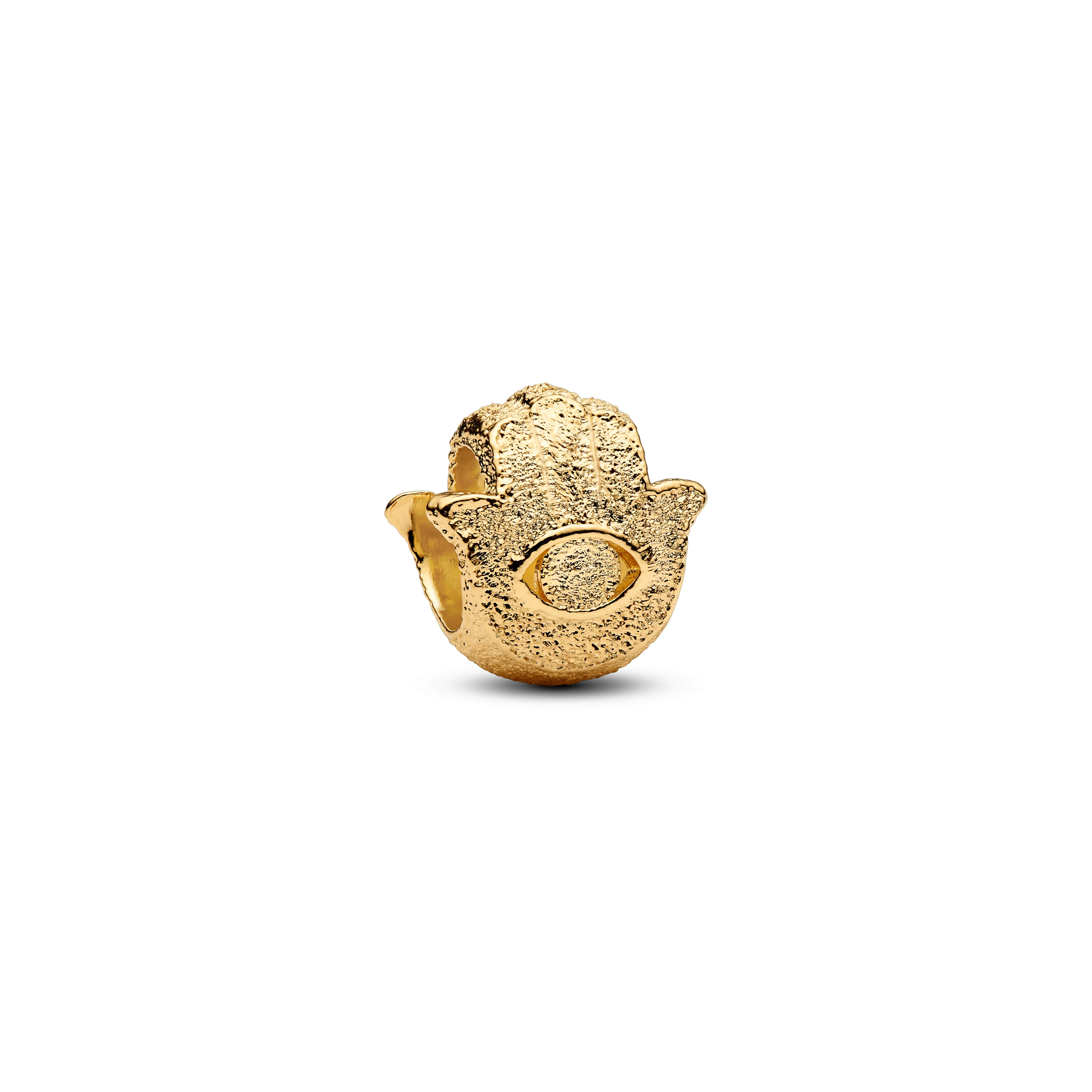 Textured Hamsa Hand 14K Gold-Plated Mini Charm - Image 3