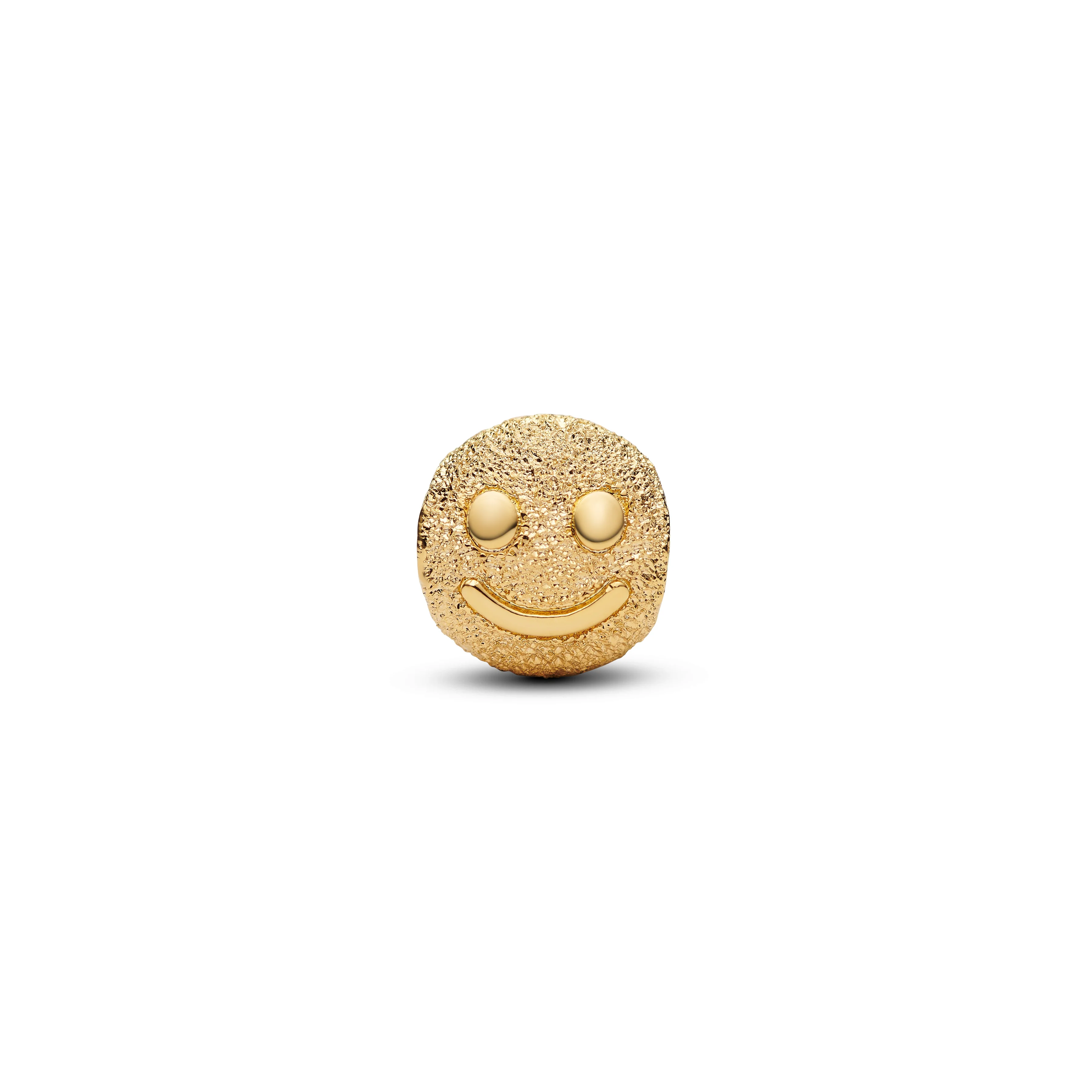Textured Happy Face 14K Gold-Plated Mini Charm - Image 3