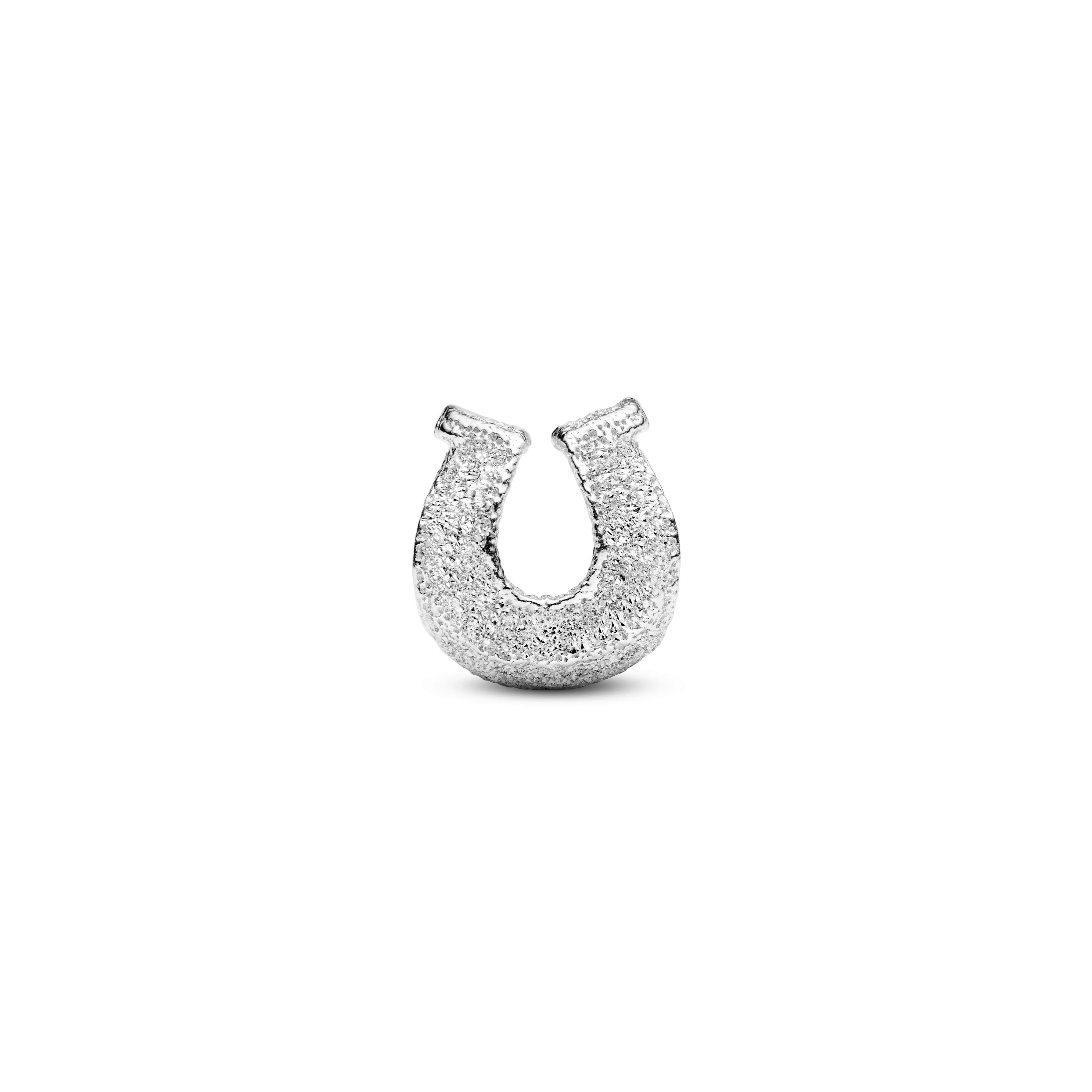 Textured Horseshoe Sterling Silver Mini Charm