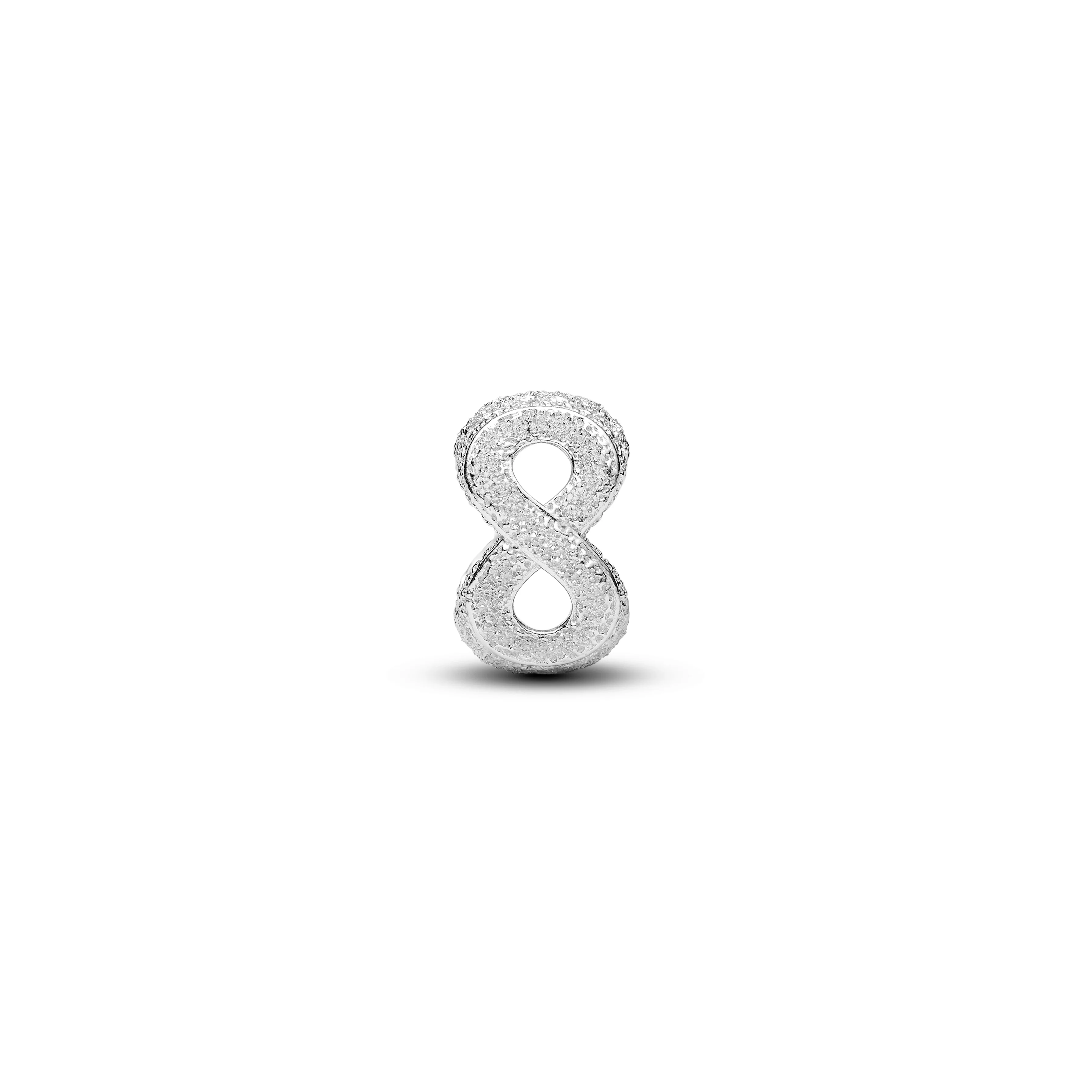 Textured Infinity Sterling Silver Mini Charm - Image 3