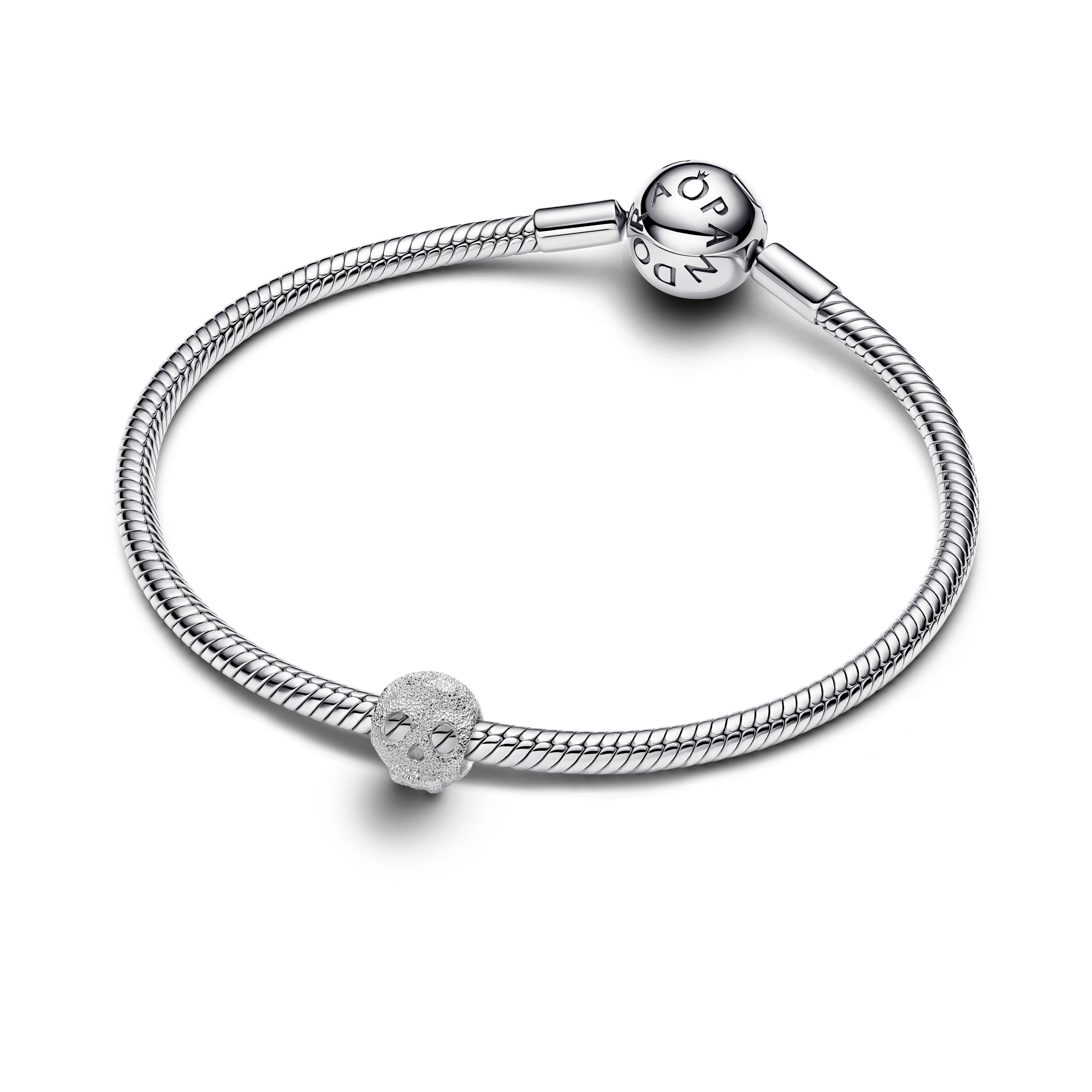 Textured Skull Sterling Silver Mini Charm - Image 3