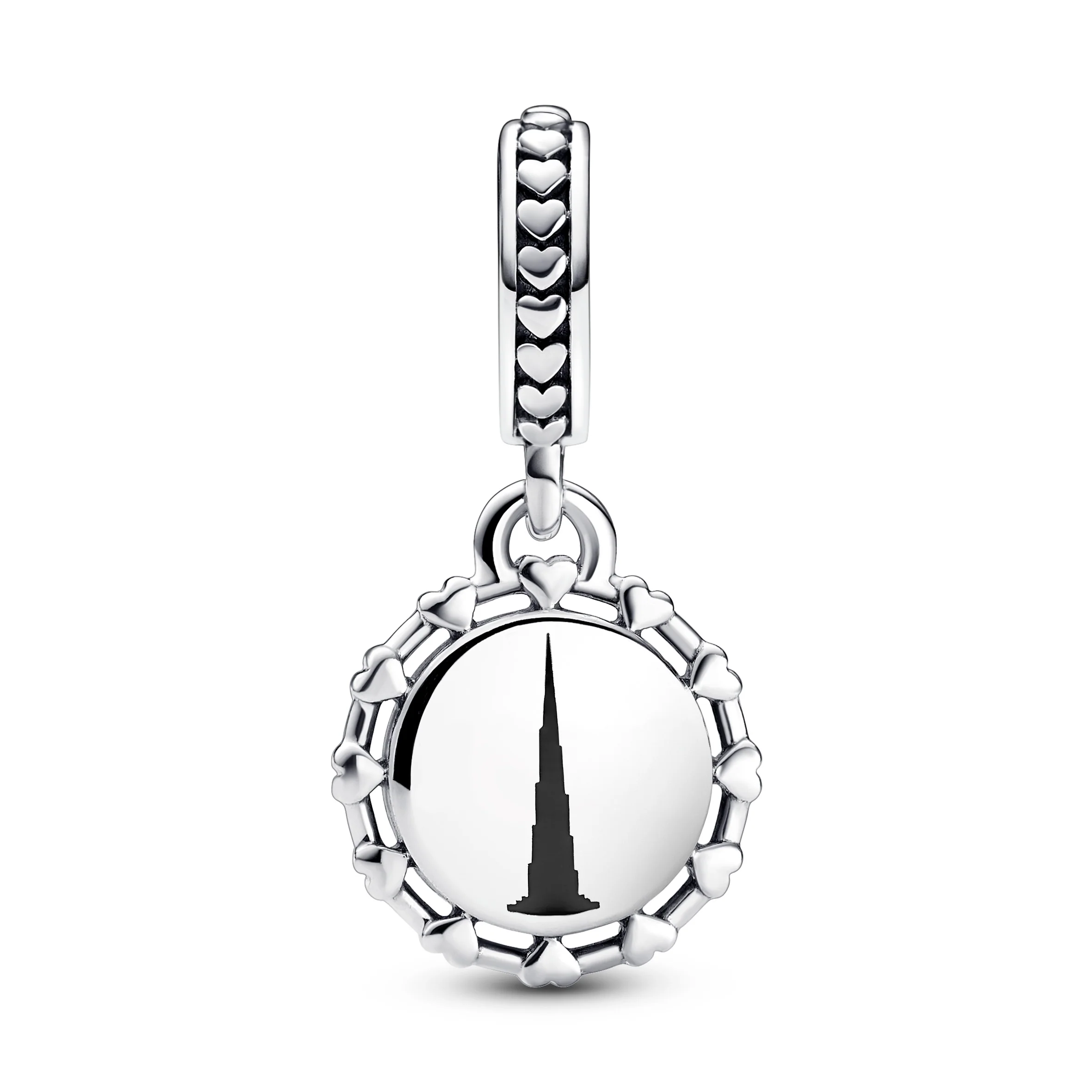 The Burj Khalifa Dubai Sterling Silver Dangle With Black Enamel