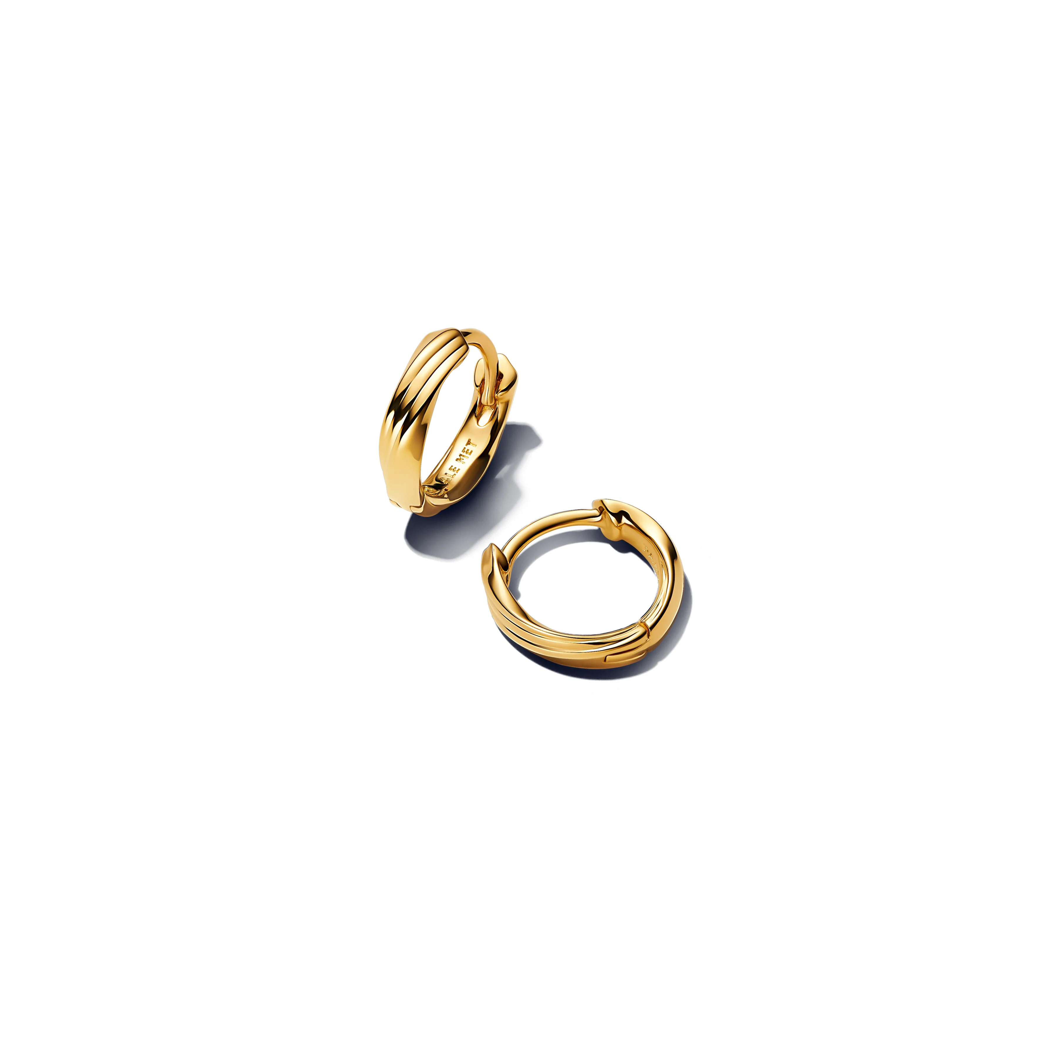 Twisted 14K Gold-Plated Huggie Earrings