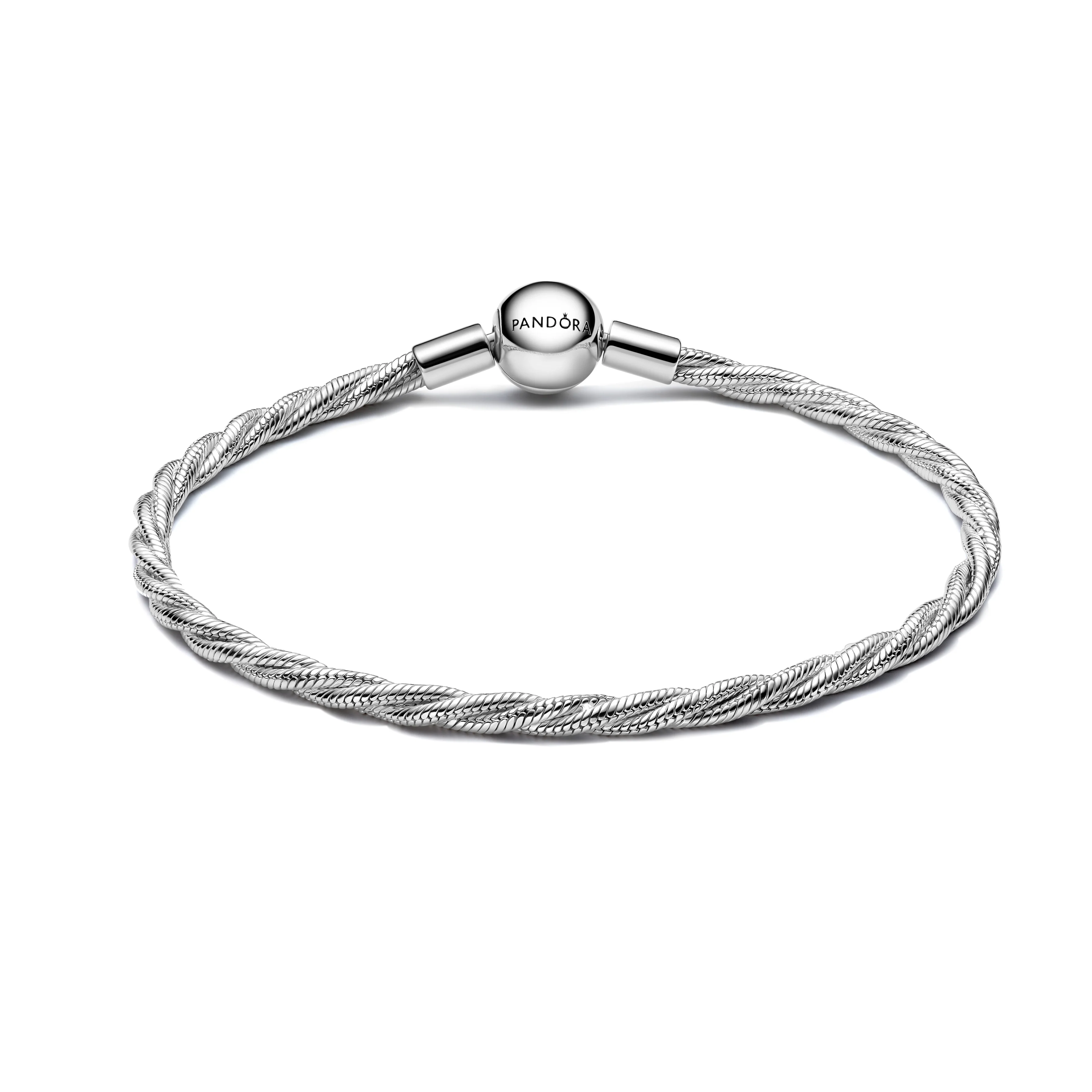 Twisted Snake Chain Sterling Silver Bracelet - Image 3