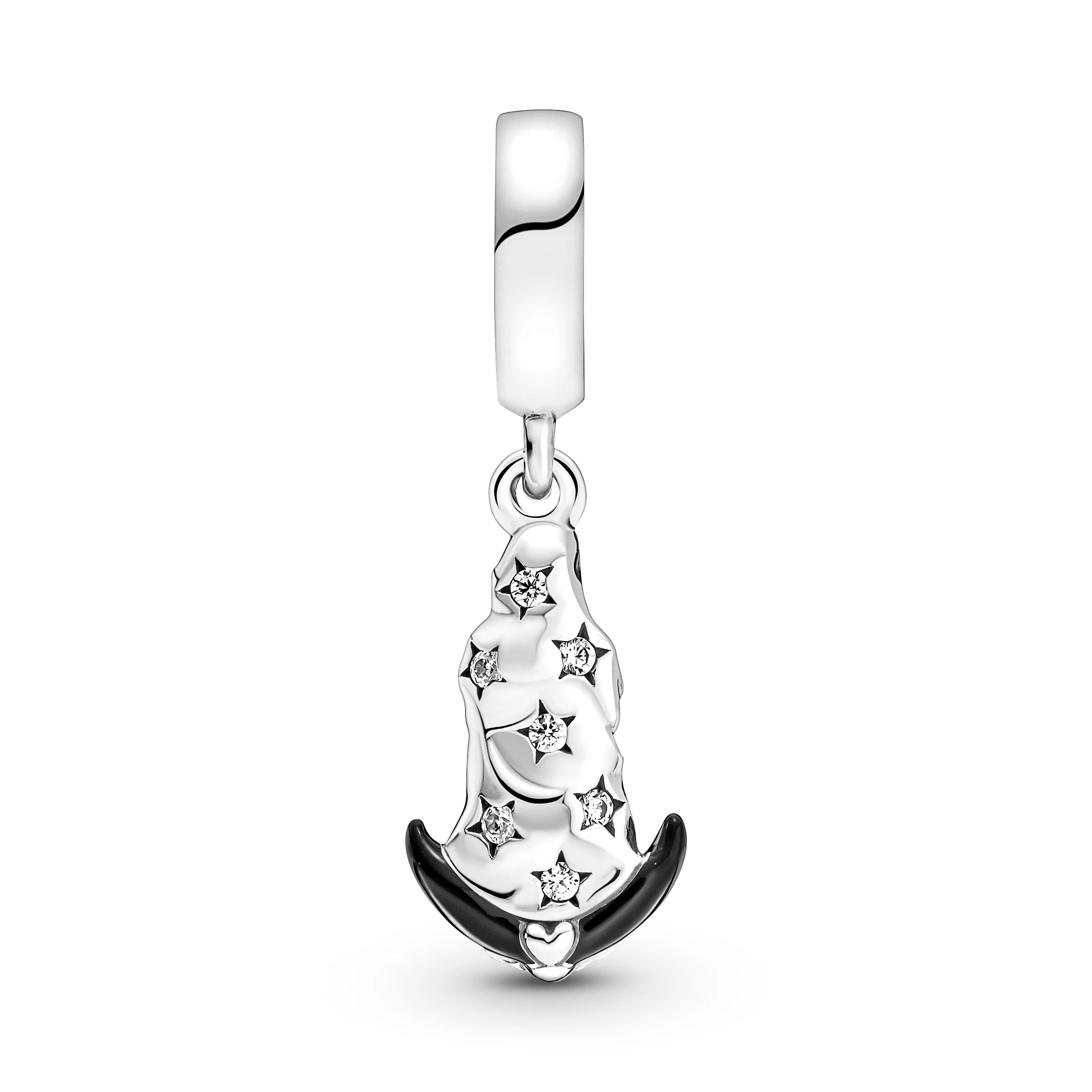 Virgin Of Guadalupe Sterling Silver Dangle With Clear Cubic Zirconia And Black Enamel - Image 3