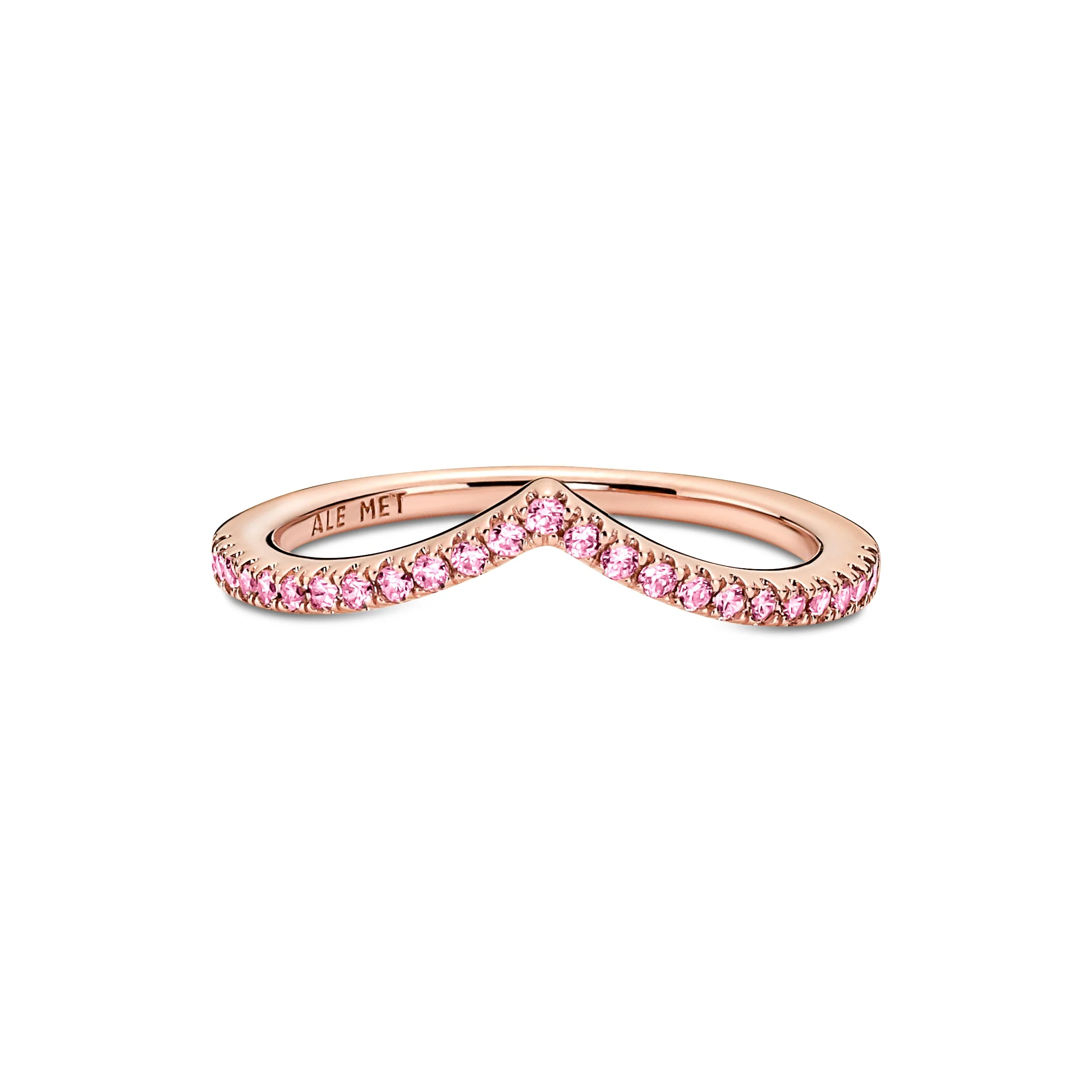 Wishbone 14K Rose Gold-Plated Ring With Fancy Fairy Tale Pink Cubic Zirconia - Image 3
